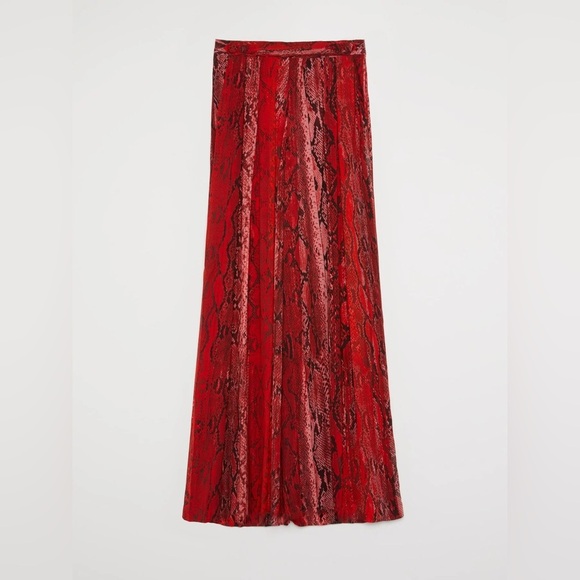 Just Cavalli Red Python Print Palazzo Pants IT 40 or US 8 - Picture 1 of 11